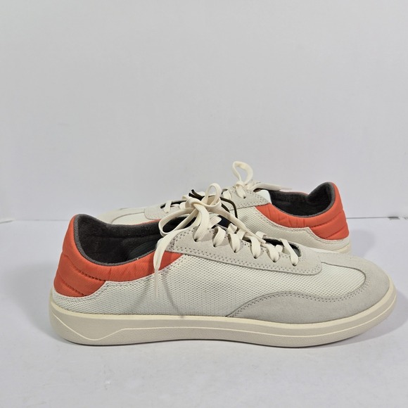 OluKai Punini Mens 10 Off White Molten Orange Casual Lace Up Shoes main image 5